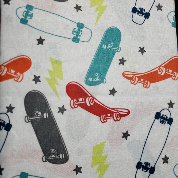 🆕️NWT LULU & COCO 3 piece FULL size Colorful Skate Boards printed Bed Sheet Set - Picture 5 of 9
